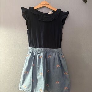 Crewcuts Navy Ruffle Collar Top